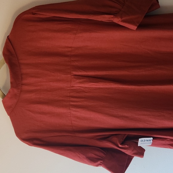 NWT OLD NAVY Linen-Blend Shirt Dress Color: Bronzed Amber, Size 2x - Picture 11 of 14